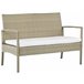 Beliani Conjunto lounge Ratan sintético MARSALA Bege