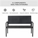 Banco Jardim Vime PE, Aço Outsunny 122x60 Preto