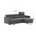 Chaise longue conversível em cama ARAM Cinza