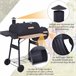 Barbecue a Carvão Aço laminado a frio e madeira Outsunny Preto