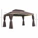 Pérgola de Jardim Alumínio e Poliéster Outsunny 390x290 Castanho