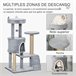 Arranhador para Gatos Aglomerado, Juta e Pelúcia PawHut Cinza