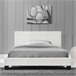 [Corium] Cama moderna em pele sintética Albacete - com colchão 149x210 Branco
