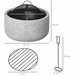 Braseiro Exterior Metal e MGO Outsunny Cinza