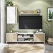 Compacto de TV 180cm branco e natural MELISS Branco/ Madeira