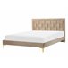 Beliani Cama com estrado Veludo LIMOUX 147x213 Cinza Escuro