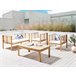 Beliani Conjunto lounge Madeira de acácia PACIFIC Branco/ Bege