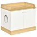 Casa para Gatos de Madeira Melamina de Madeira PawHut Natural/ Branco