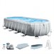 Piscina oval amovível Intex estrutura prisma oval 610x305x122 cm com purificador Cinza