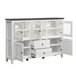 Aparador de 5 portas e 2 gavetas com LED Duck Branco/ Madeira