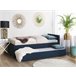 Beliani Cama com estrado Poliéster MARMANDE 86x214 Azul Marino