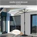 Base Chapéu de Sol Semicircular Aço, Cimento e HDPE Outsunny 50x32 Preto