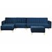 Beliani Sofá-cama Veludo ABERDEEN Azul Marino