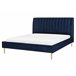 Beliani Cama com estrado Veludo MARVILLE 182x225 Areia