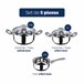 5pc Game de bateria de cozimento + conjunto 3 panelas Multicor
