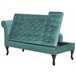 Beliani Chaise longue à esquerda Veludo PESSAC Azul/ Verde