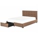 Beliani Cama con cajones Poliéster LA ROCHELLE 193x213 Castanho