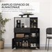 Aparador Melamina de Madeira HOMCOM, casa - cozinha Preto