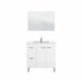 Armário de casa de banho com 2 portas, 2 gavetas e um espelho Dgabett 80 Branco Brillo
