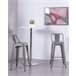 Banqueta industrial de metal com encosto baixo  - Bistro AlumÍnio