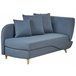 Beliani Chaise longue à direita Linho sintético MERI Azul