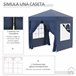 Pérgola de Jardim Aço e Tecido de Oxford Outsunny 200x200 Azul