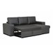 Chaise longue de pele sintética com cama HARRY Chaise longue de pele sintética com cama HARRY Preto