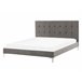 Beliani Cama com estrado Veludo AMBERT 148x212 Cinza