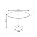 Pack Mesa Redonda de Vidro Temperado + 4 Cadeiras  Estilo Nórdico 90x90 Branco