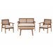 Beliani Conjunto lounge Madeira de acácia ARENELLA Bege