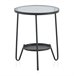 Mesa lateral de metal com tampo de vidro Preto