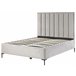 Beliani Cama con almacenaje Terciopelo SEZANNE 150x215 Azul Marino