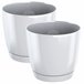 2x pote redondo de plástico coubi redondo P Branco