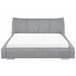 Beliani Cama com estrado Pele NANTES 208x237 Cinza Claro
