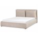 Beliani Cama com armazenamento Veludo BAJONNA 183x235 Bege