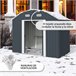 Abrigo de Exterior Aço galvanizado Outsunny Cinza