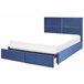 Beliani Cama baú Veludo VERNOYES 188x214 Azul Marino