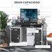 Mesa de Computador MDF e Metal HOMCOM, escritório - secretárias 100x52 Preto