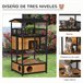 Casa para Gatos de Madeira Madeira de abeto PawHut Castanho