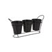 Vaso de flores triplo em metal preto 14x23x48cm Preto