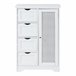 Armário de casa de banho Karlsøy com 1 porta 4 gavetas MDF rattan Branco