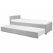 Beliani Cama com estrado Poliéster MARMANDE 86x214 Cinza Claro