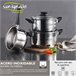 5 peças Bateria de cozinha Pacaco + Cobertura Conjunto de cobertura Vermelho