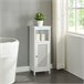 Armário de casa de banho Karlsøy com 1 porta MDF rattan Branco