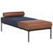 Beliani Chaise longue Pele sintética, Linho sintético MALMOS Azul