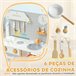Cozinha de Brinquedo MDF e Madeira de Pinho AIYAPLAY Cozinha de Brinquedo MDF e Madeira de Pinho AIYAPLAY Cinza
