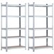 Pack 2 Prateleiras Modulares Galvanizadas com 5 Prateleiras Ajustáveis ​​Thinia Home Cinza