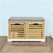 Banco de arrumação com almofadas e 2 cubos FSR23-K-WN SoBuy Natural/ Branco