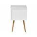 Beliani Mesinha de cabeceira ALABAMA 40x40 Branco/ Bege