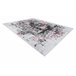 ANDRE 1816D Tapete flores vintage antiderrapante 80x150 Branco/cinza